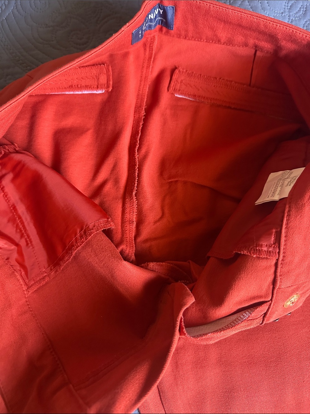 Old Navy Pixie Mid-Rise Red-Orange Straight-Leg Pants Size 12 - Picture 8 of 13